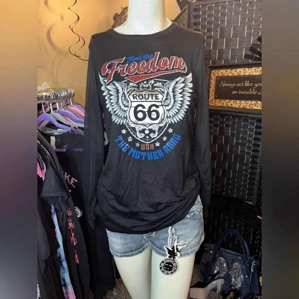 Liberty Wear Route 66 Mesh LS Foil Top